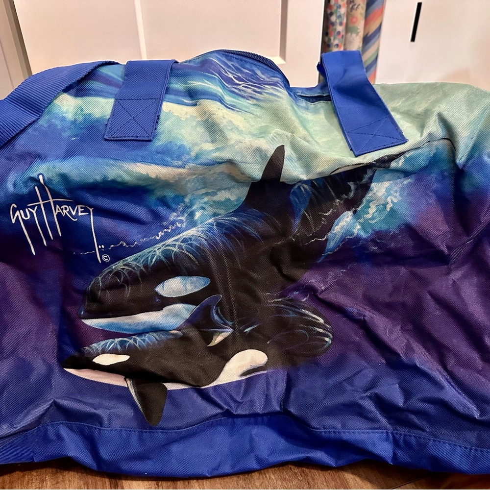 Guy Harvey Blue and Black Orca Design Bag